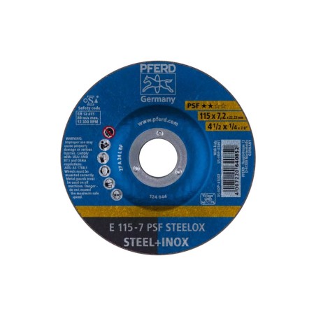 DISCO DE DESBASTE E 115-7,2-22,23 MM PSF STEELOX