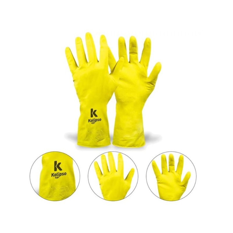 LUVA LÁTEX LIGHT FORRADA AMARELO T.10 XG