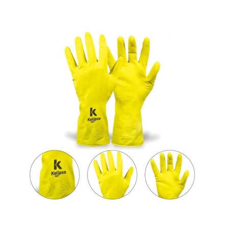 LUVA LÁTEX LIGHT FORRADA AMARELO T.10 XG